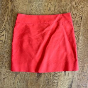 J Crew orange mini skirt
